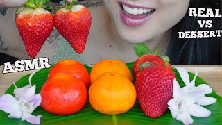 ASMR REAL FRUITS VS. DESSERT (FAKE) FRUITS (RELAXING EATING SOUNDS) SOFT WHISPER | SAS-ASMR screenshot 2