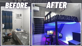 Diy Loft Bed Gaming Area Small Gaming Room Makeover Youtube Diy Loft Bed Gaming Area Small Gaming Room Makeover Youtube