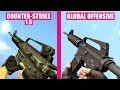 Counter-Strike Global Offensive vs Counter-Strike 1.6 - Weapons Comparison