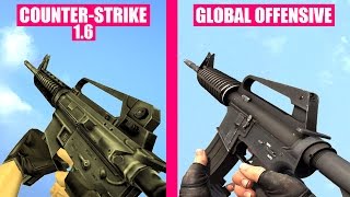 Counter-Strike Global Offensive vs Counter-Strike 1.6 - Weapons Comparison