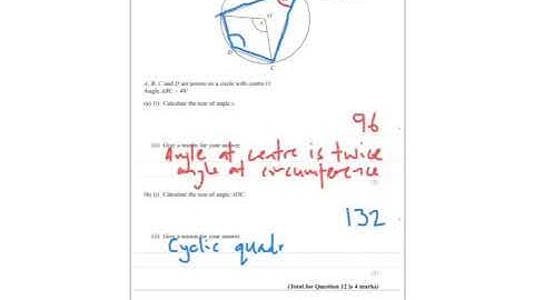 January 2017 IGCSE 3H Q12 Circle Theorems