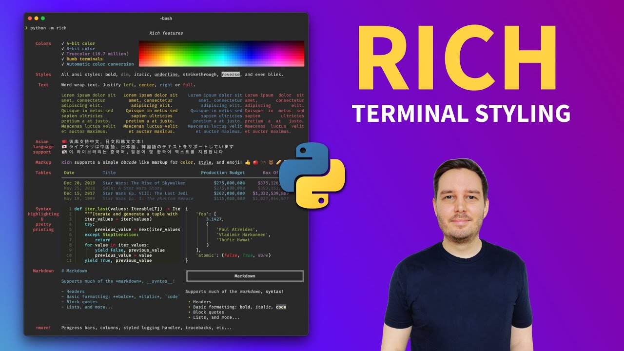 Beautiful Terminal Styling in Python With Rich