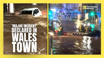 ‘Major Incident’ Declared as Storm Claudia Floods Main Street in Wales