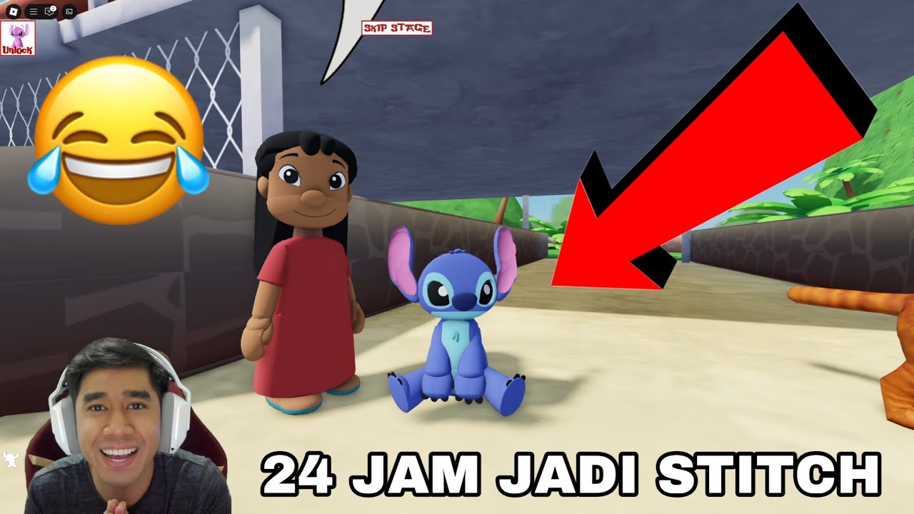 24 JAM JADI STITCH 😂 AKU MAIN OBBY LILO STITCH PALING BEST 🤩