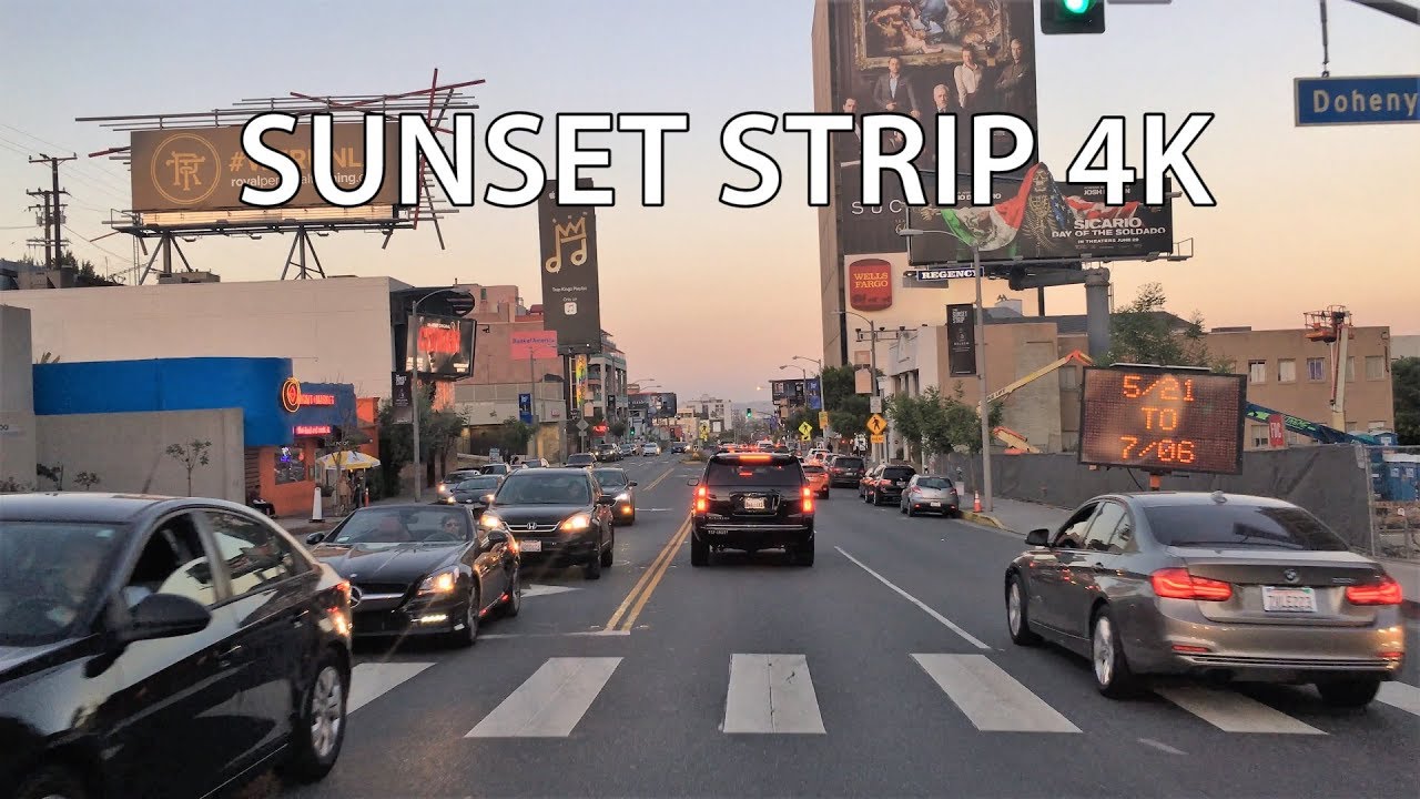 ⁣Driving Downtown - Sunset Strip 4K - Los Angeles USA