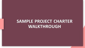 Sample project charter walkthrough
