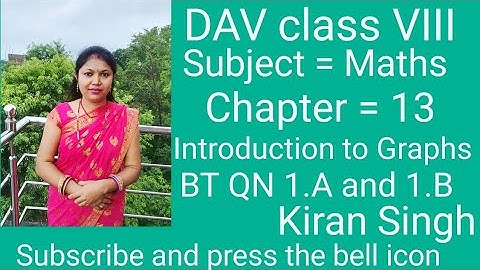 DAV class VIII maths, ch-13, Introduction to Graphs, BT QN 1.A and 1.B by Kiran singh maths Pathshal