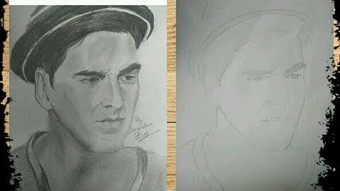 Akshay Kumar outline Drawing tutorial #1 freehand