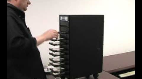 Operation of the CD Dimensions DVD Duplicator with 10 SATA DVD Recorders