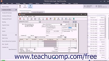 Sage 50 2018 Tutorial The Proposals Window Sage Training