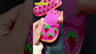 Beautiful Woolen Slippers Making Process In Easy #crochet #worldtailor #handmade #knittig
