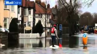 Submerged Train Tracks, Cars And Streets In Oxford