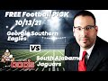 Free Football Pick Georgia Southern Eagles vs South Alabama Jaguars, 10/13/2021 College Football