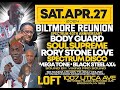 Biltmore reunion 2024 spectrum disco 40th anniv soul supreme bodyguard mega tone black steel