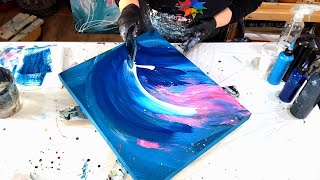 SO SATISFYING!!! MUST TRY!!! Acrylic Painting Using Fluid Acrylics