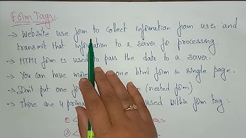 Form tags in HTML | WT | Web Technology | Lec-11 | Bhanu Priya