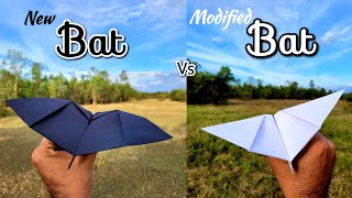 New vs Modified Paper Bats Flying Comparison and Making Tutorial