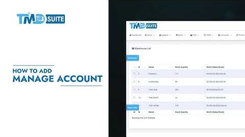How to add manage account - TmdSuite ERP