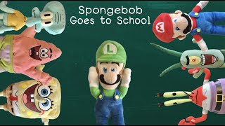 SpongeBob Pergi ke Sekolah! - SpongePlushies (100 Sub Spesial)