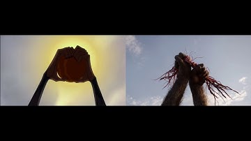 The Lion King intro split screen comparison