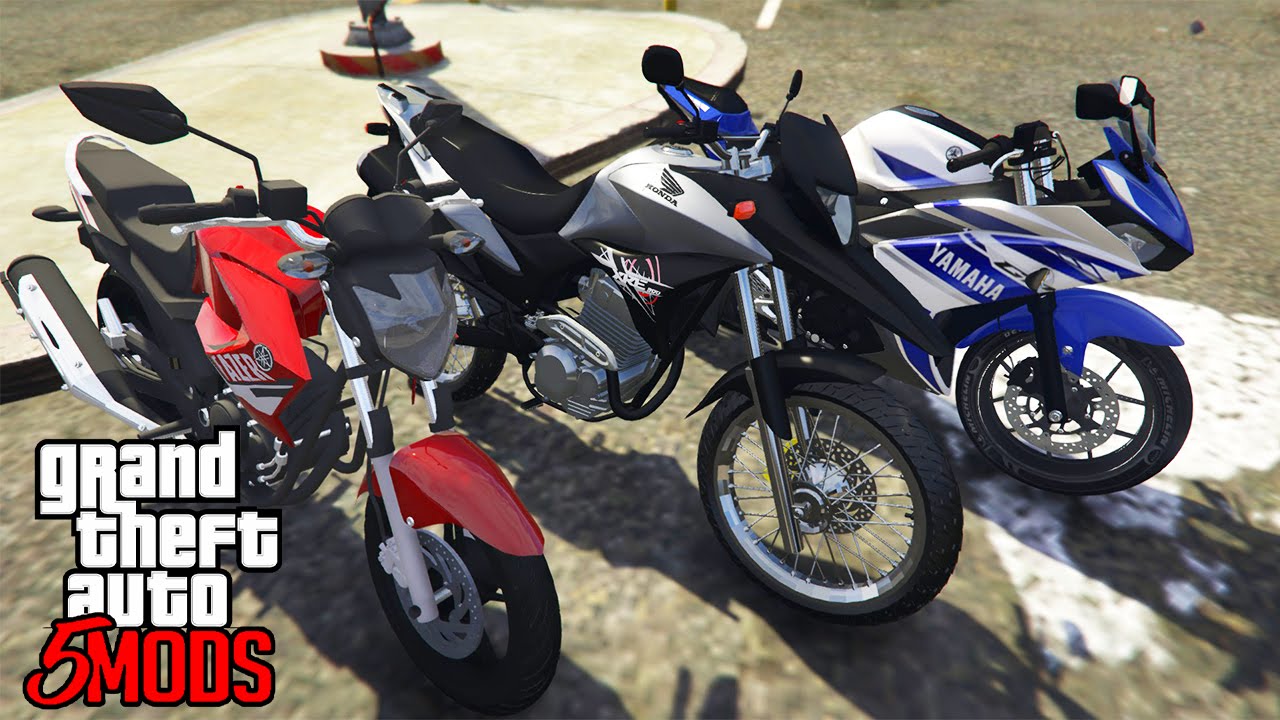 GTA 5 Mods - 06 Motos Muito Conhecidas no BRASIL! XRE 300 & FAZER 250 (GTA V  PC MOD) 