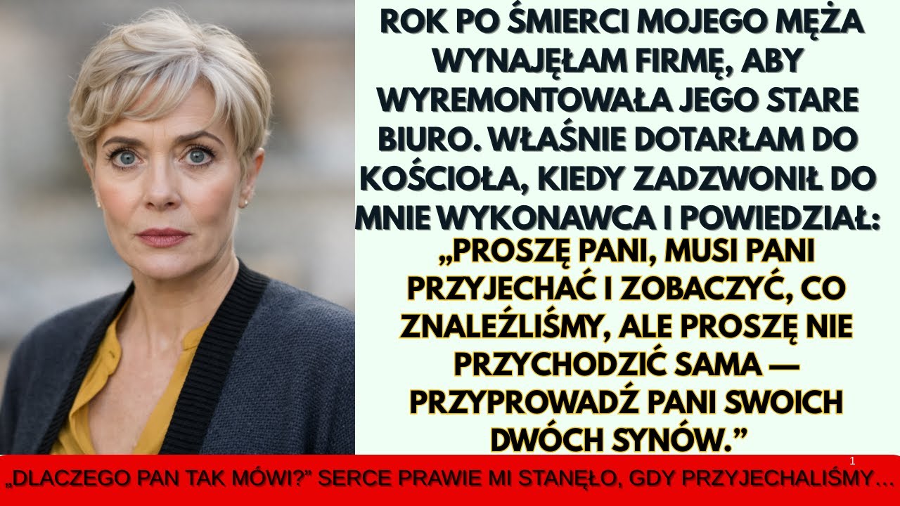 „Nie przychodź sama — przyprowadź swoich synów” — powiedział wykonawca po pracy w gabinecie mojego..