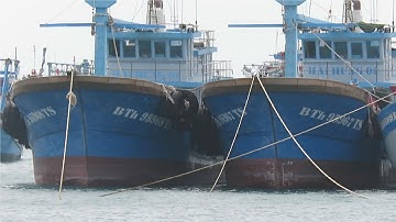 Những chiếc ghe biển siêu khủng hội tụ tại cảng đảo Phú Quý