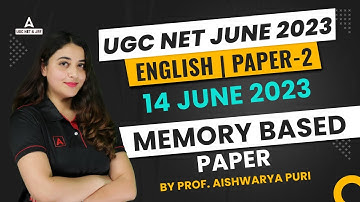 UGC Net Analysis 2023 English | UGC Net 2023 Answer Key | (14 June Shift 1)Memory Base Question 2023