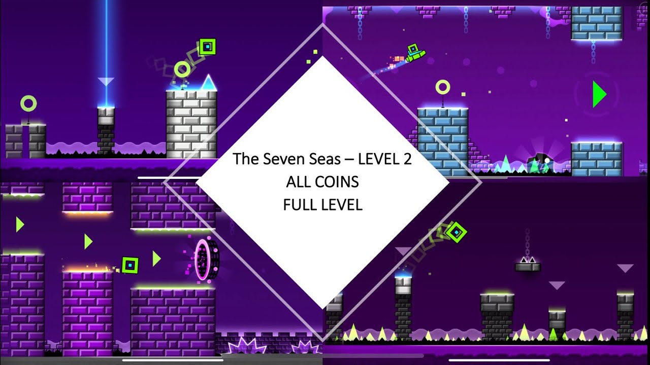 The Seven Seas; Level 1 - All Coins - Geometry Dash Meltdown - YouTube