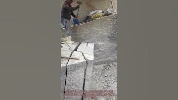 Stone Splitting Secret: Master Craftsman Cracks Giant Rock with Hammer & Wedge