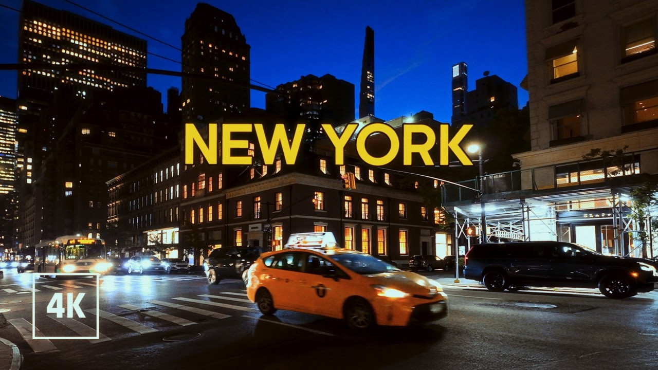 New York, Amerika Serikat | Manhattan | Jelajah Kota Malam 4K