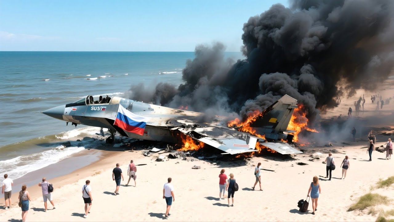 Водная трагедия! Российский самолет Су-57 разбился в небе после того, как его преследовали ракеты НА