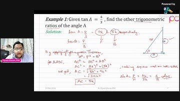 Trigonometric Ratios|Dr. Piyush Charan