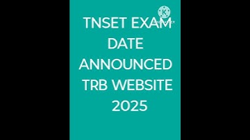 TNSET EXAM DATE 2025 .VISIT TRB WEBSITE . trb.tn.gov.in. Direct link in the description .