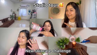 First ever studio tour 😍🥰|| Skincare challenge by @GarnierIndia 🌸