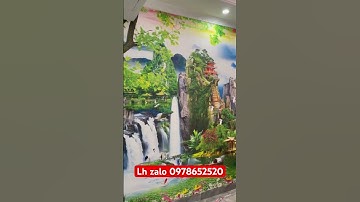 Hoàn thiện tranh dán tường 3D sơn thuỷ hữu tình rất đẹp