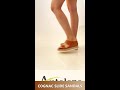 Cognac Leather Slide Sandals | Buckle Cork Wedge #Shorts