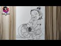 How to draw krishna eating makhan  shree krishna drawing step by steps  drawing tutorial