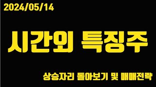 2024/05/14 시간외 특징주!! [신라젠][엠투엔][한국화장품제조][한국화장품][엑세스바이오][민테크][한양디지텍][엔피디][KBI메탈][아이크래프트][세운메디칼] 등