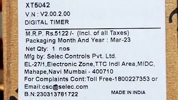 SELEC XT5042  DIGITAL TIMER
