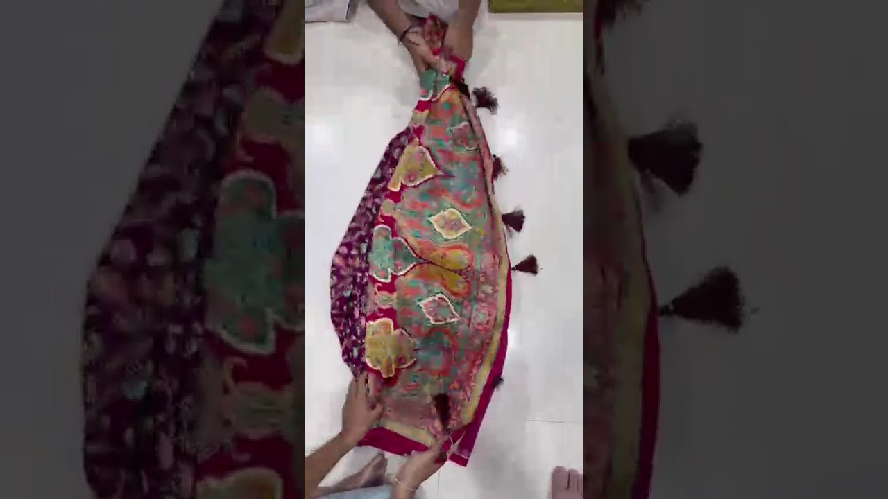 Soft Gaji Silk Kashmiri Kalamkari Pashmina Saree