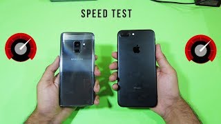 Samsung Galaxy s9 vs iphone 7 Plus - Speed Test 2018!