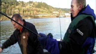 Andy Carson of Good Day Oregon fishing with Marvin's Guide Service