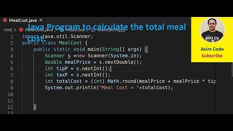 Java Program to calculate the total meal cost