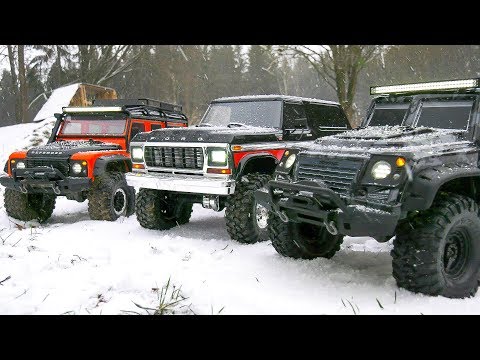 BIG RC TRUCK TRAIL CRAWLER SNOW FUN!! LAND ROVER DEFENDER, FORD BRONCO, TACTICAL UNIT BIG RC TRUCK TRAIL CRAWLER SNOW FUN!! LAND ROVER DEFENDER, FORD BRONCO, TACTICAL UNIT