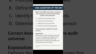 CISA Question: First Step in Audit Risk Ranking #CISA #Audit