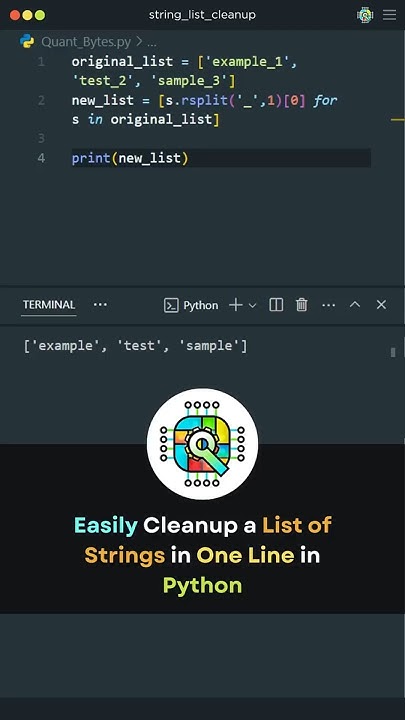 🎥 Easily Clean Up a List of Strings in Python! 🐍💡 - YouTube