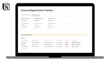 Course Registrations Tracker | How to track course registrations in @Notion with ease