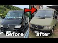 【DIY全塗装】ベンツの自作キャンピングカーを自宅で全塗装してみたらこうなった！