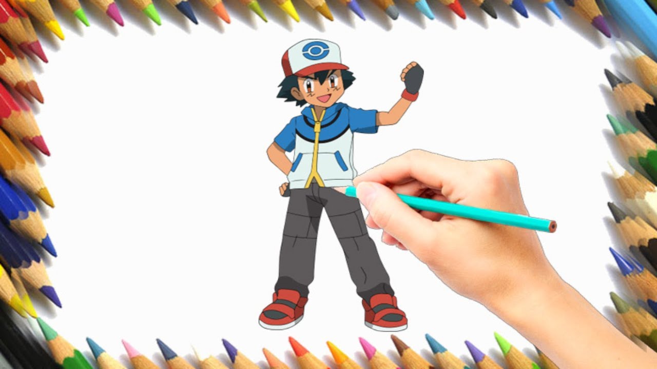 Como desenhar o Ash Ketchum (pokemon) 